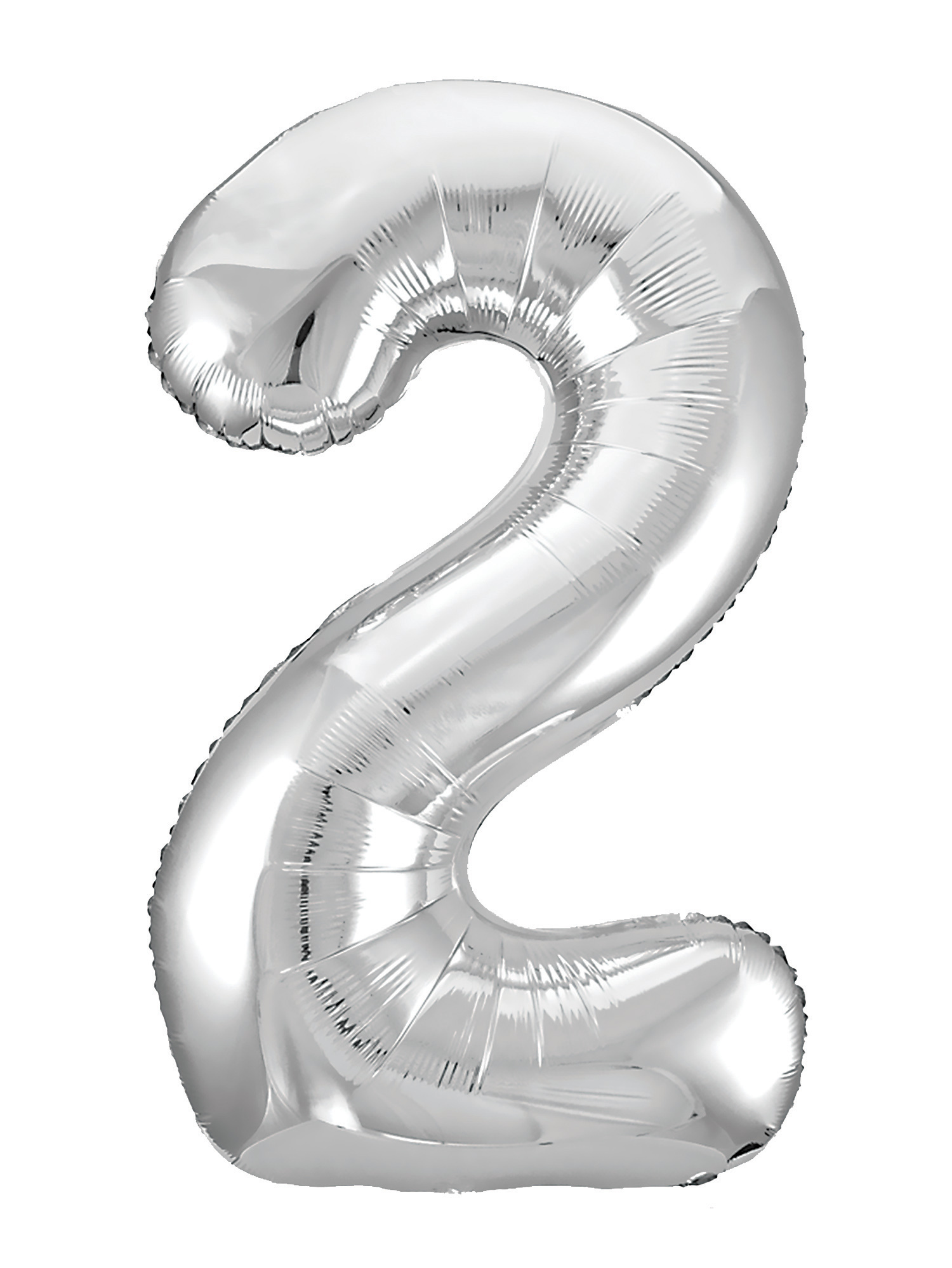 Шар фольга Agura Slim, цифра 2 'Серебро', 40', индивид. уп., европодвес, 754528