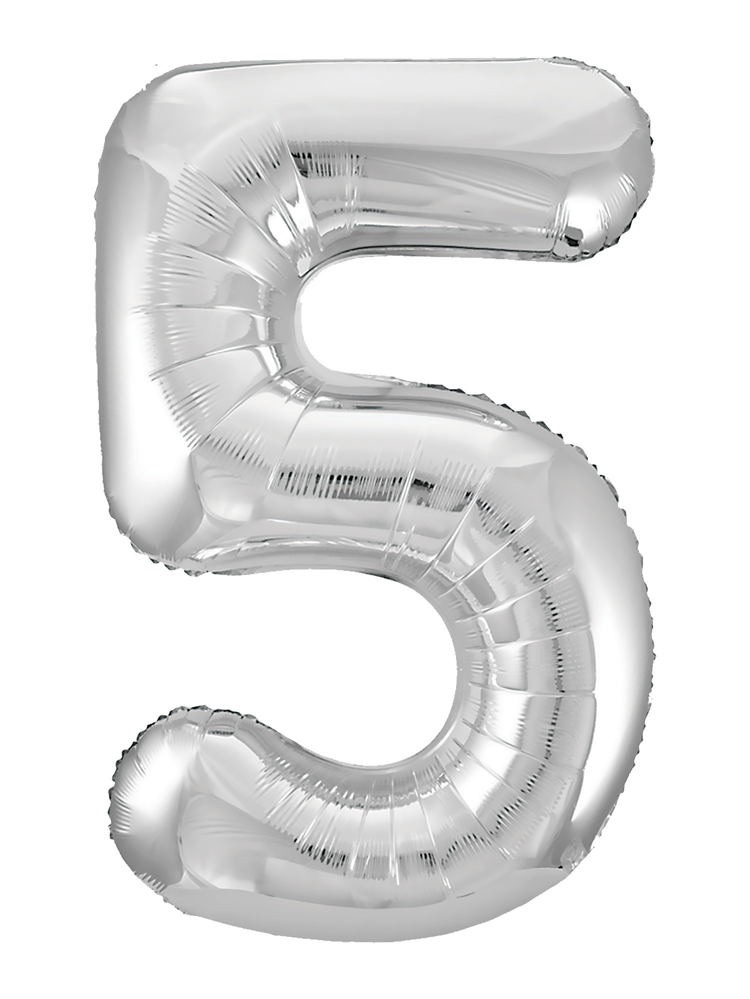 Шар фольга Agura Slim, цифра 5 'Серебро', 40', индивид. уп., европодвес, 754559