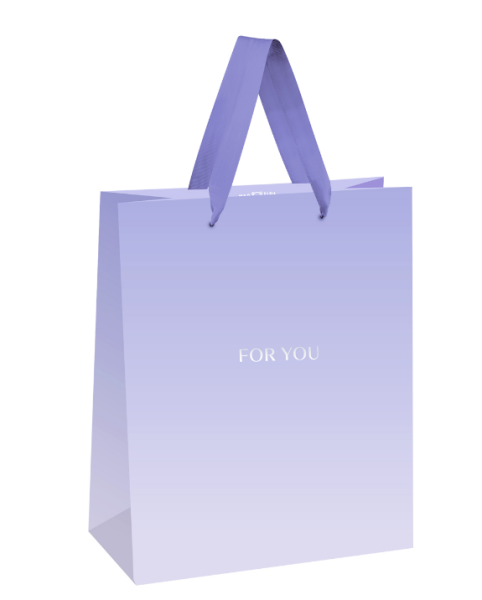 Пакет подарочный 18х23х10 см, MESHU For you, Purple, фольга, матовая, ламинация, MS_66148       